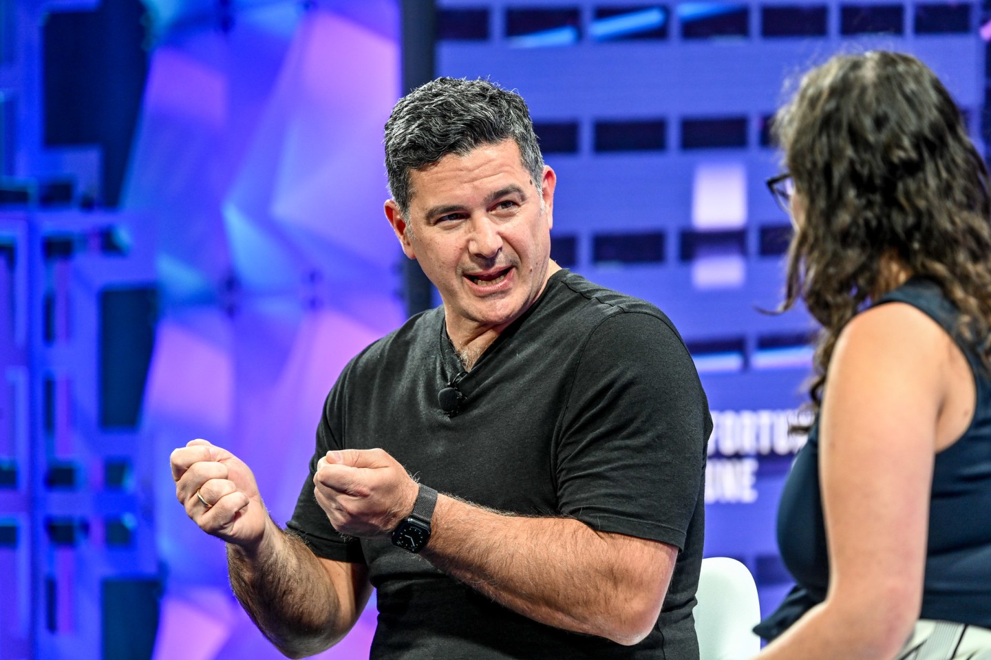 Andreas Raptopoulos, the founder and CEO of Matternet, speaks on stage at Fortune Brainstorm Tech Conference.