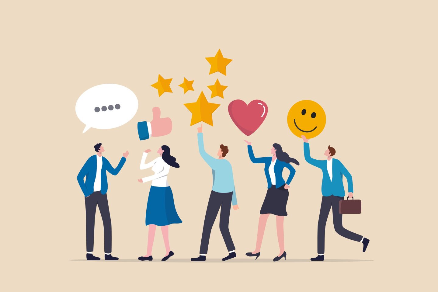 Employee feedback, user experience or client satisfaction concept