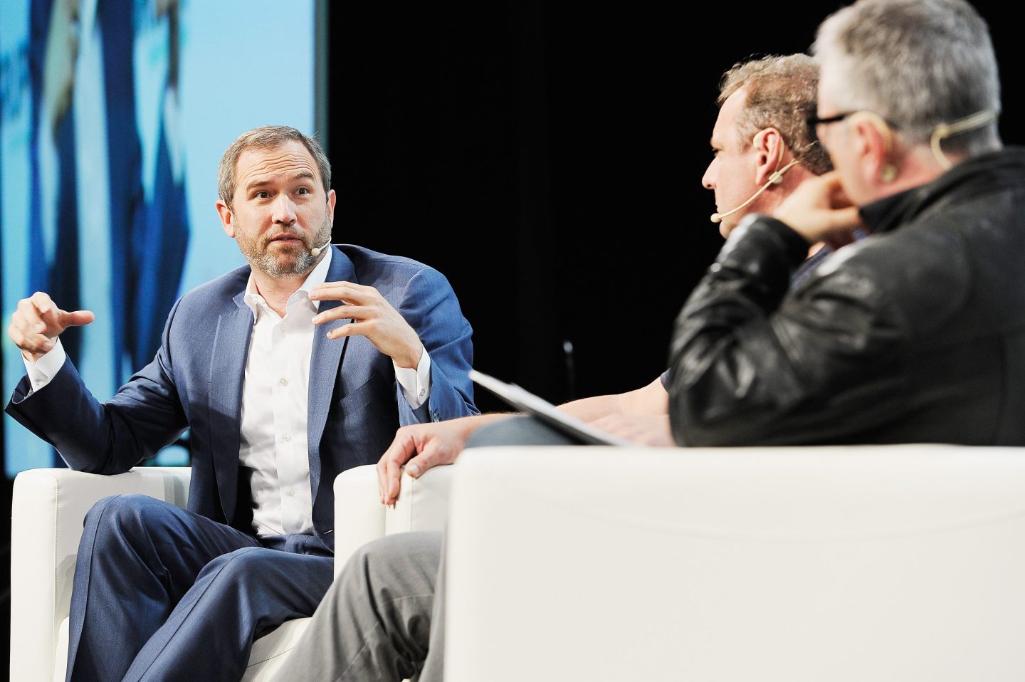 Ripple CEO Brad Garlinghouse speaks onstage during a 2018 conference.