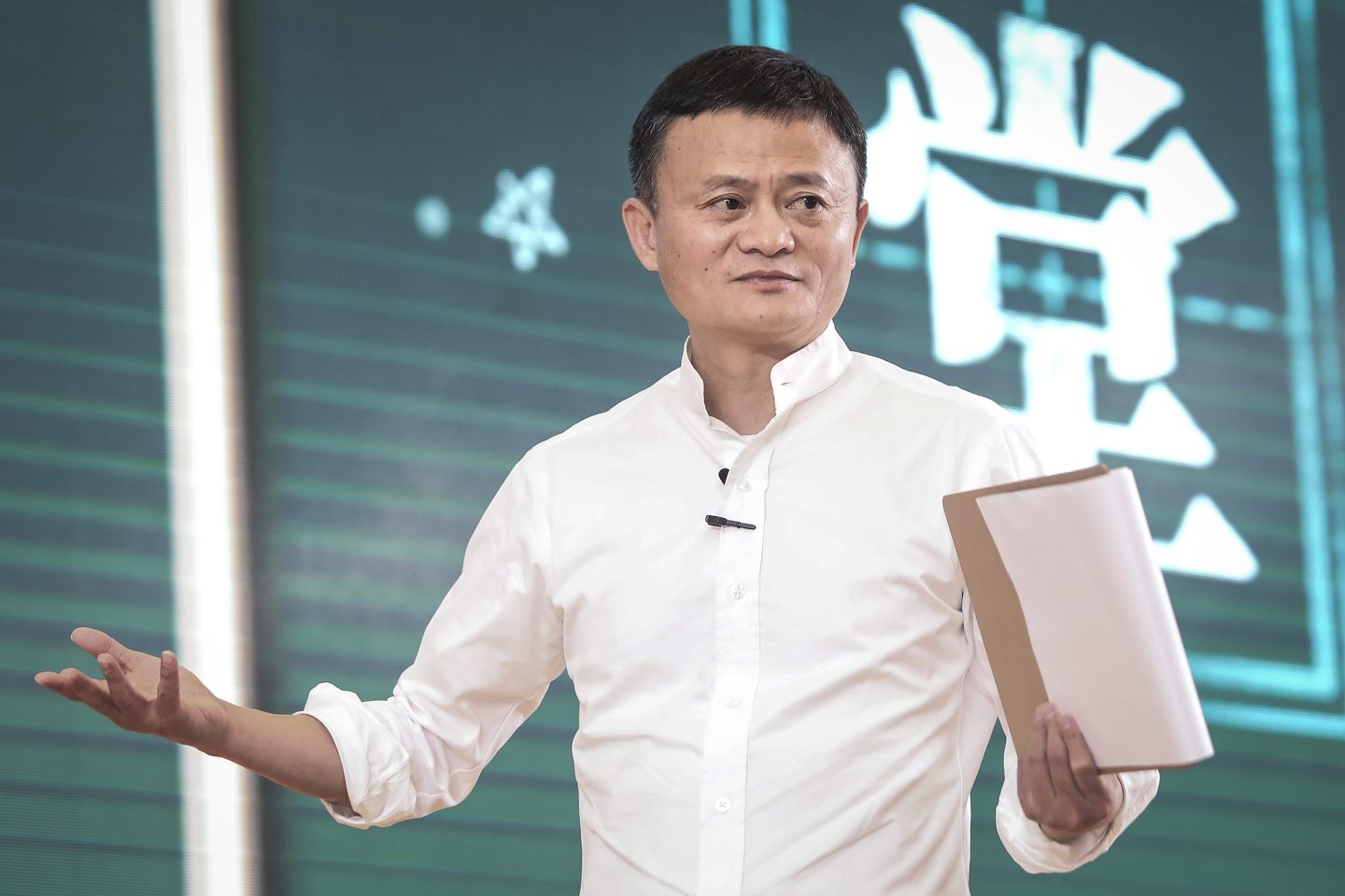 Founder of Alibaba Group Jack Ma gives a speech at the 'Ma Yun Rural Teachers and Headmasters Prize' on January 7th, 2020 in Sanya, Hainan province, China.