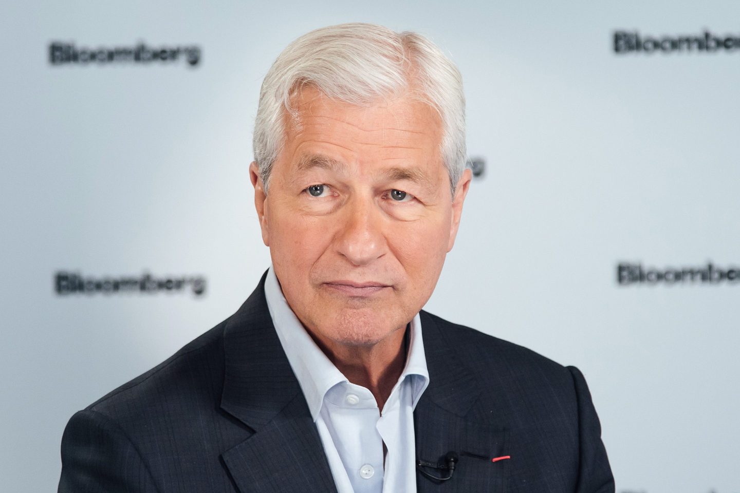 Jamie Dimon, chief executive officer of JPMorgan Chase & Co., during a Bloomberg Television interview at the JPMorgan Global Markets Conference in Paris, France, on Thursday, May 11, 2023.