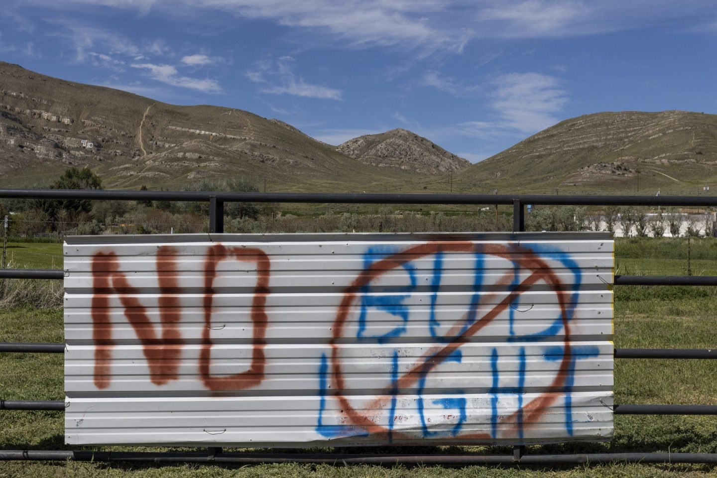 Hand-painted sign expressing a boycott of Bud Light in Idaho