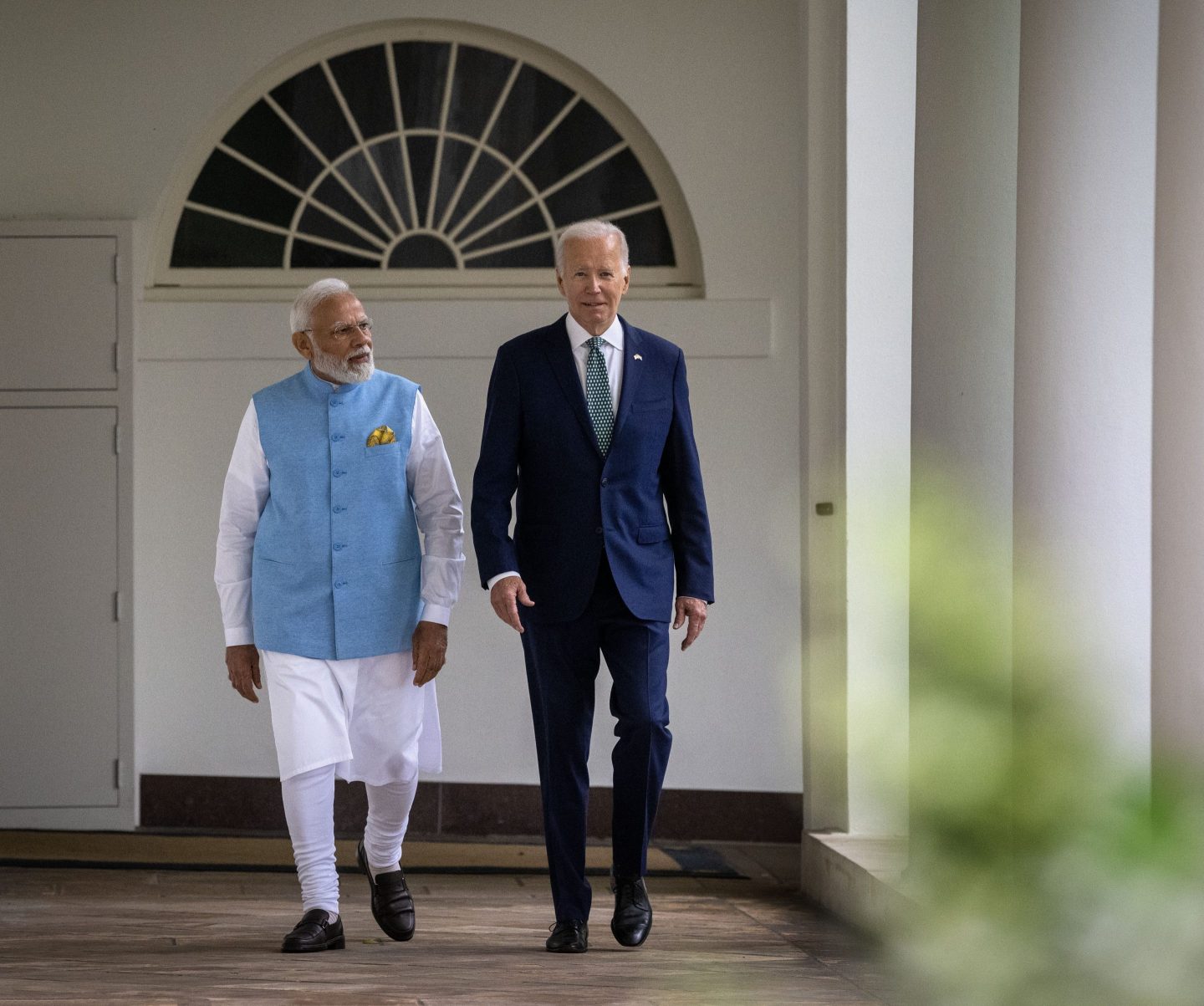 WASHINGTON, DC - JUNE 22: 
President Biden walks with Prime Minister Narendra Modi of India towards the Oval Office during an Official State Visit in Washington, DC. 
(Photo by Bill O&#039;Leary/The Washington Post via Getty Images)
