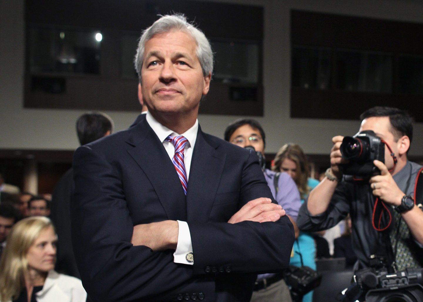 President and CEO of JPMorgan Chase Co. Jamie Dimon arrives to testify before a Senate Banking Committee hearing on Capitol Hill June 13, 2012 in Washington, DC.
